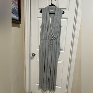 KIKI LARUE Sleeveless Gray Wrap-Front Jumpsuit/ LOUNGE WOMEN SIZE 2XL